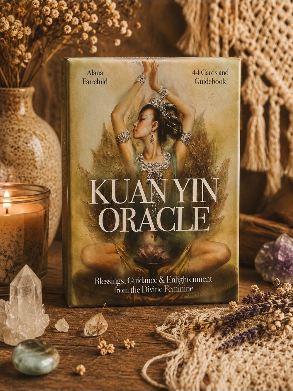 Kuan Yin Oracle Card Deck by Alana Fairchild - Green Artwork